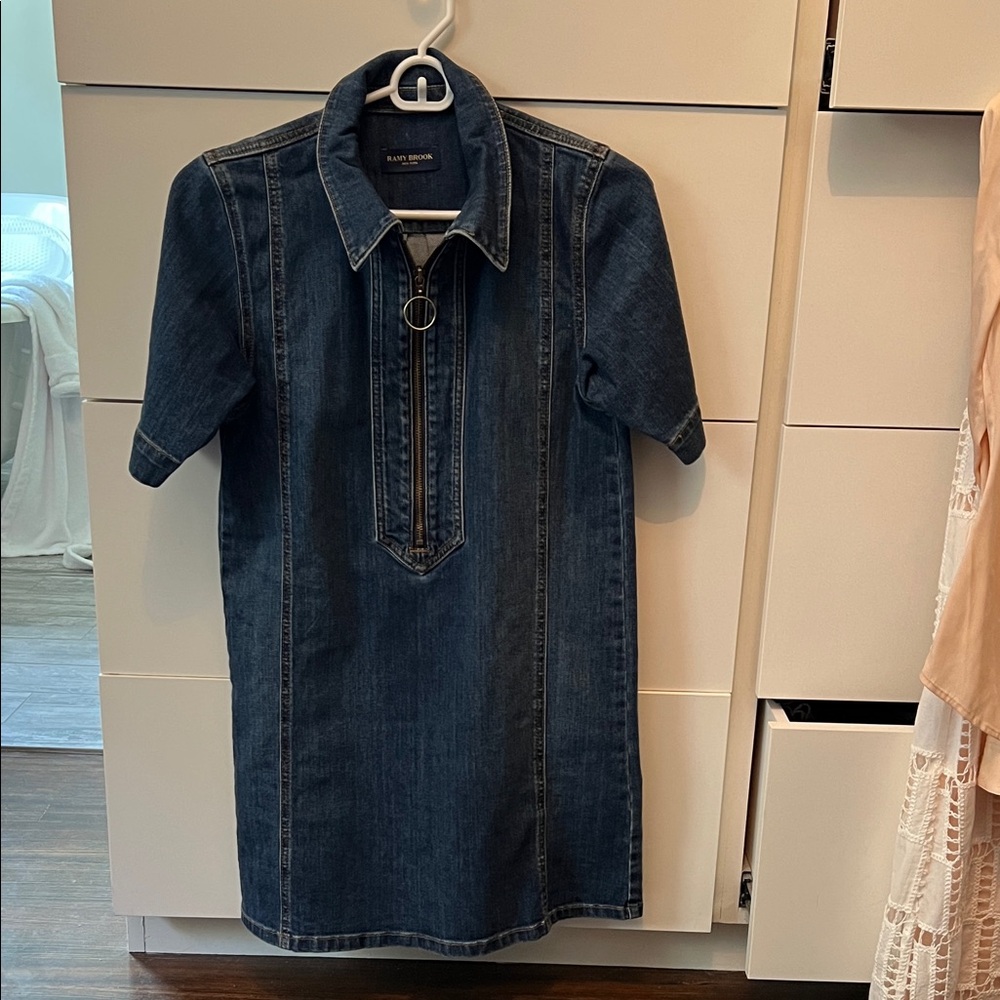 Ramy Brook Tunechi denim shift dress 0-2 XXS
